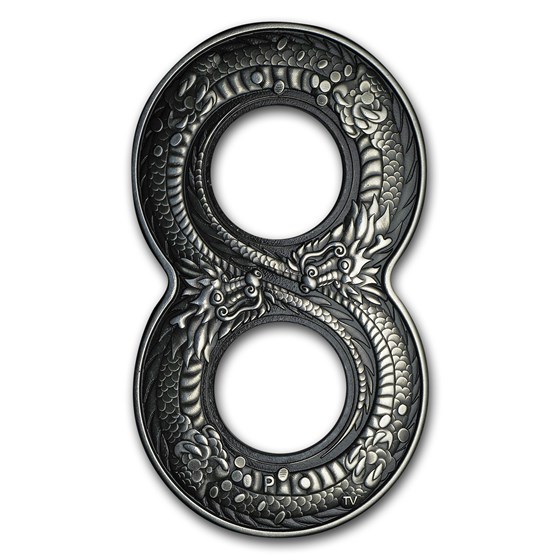 2018 Australia 2 oz Silver Figure Eight Dragon (Antiqued) 2018 Australia 2 oz Silver Figure Eight Dragon (Antiqued)
